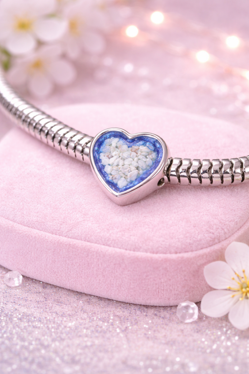 Pandora style ashes memorial bracelet charm 