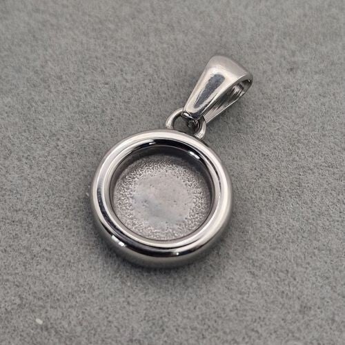 Stainless Steel  Mini Button  Ashes Memorial Pendant Necklace