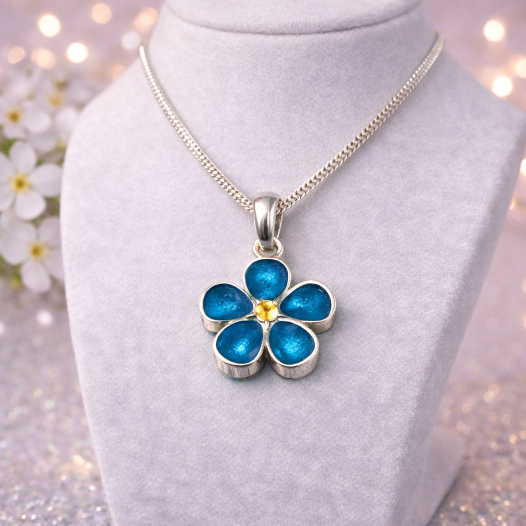 Forget -me-not Memorial Pendant Necklace