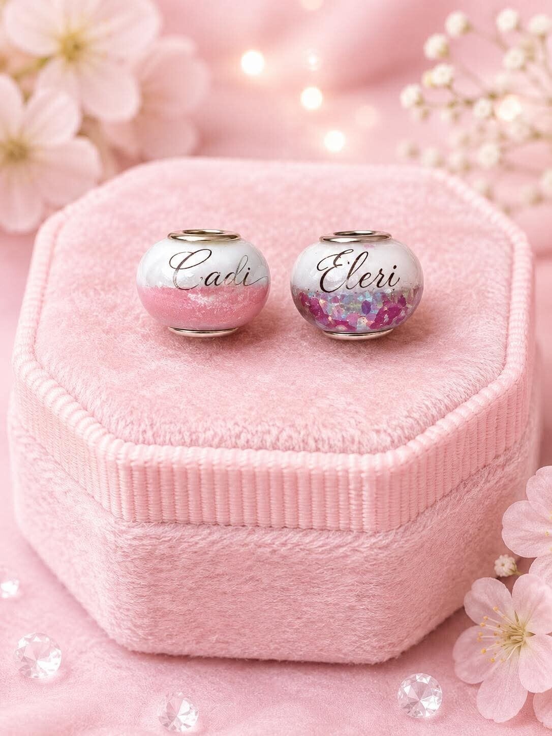 Pandora Style Breastmilk with Name Bracelet Bead