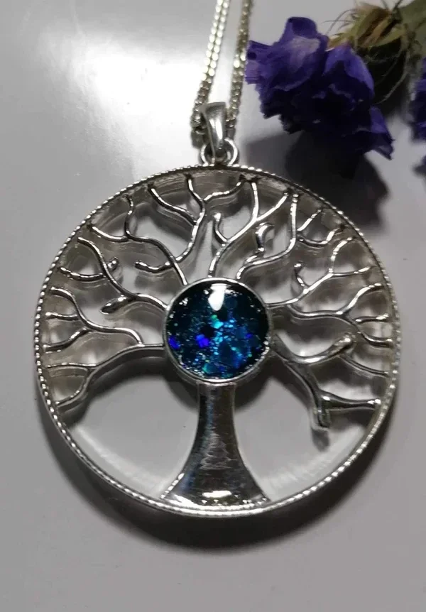 Sterling Silver Tree of Life Memorial Pendant Necklace