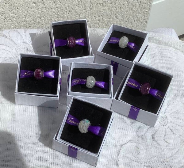 Pandora Style bracelet bead for wedding dress fabric