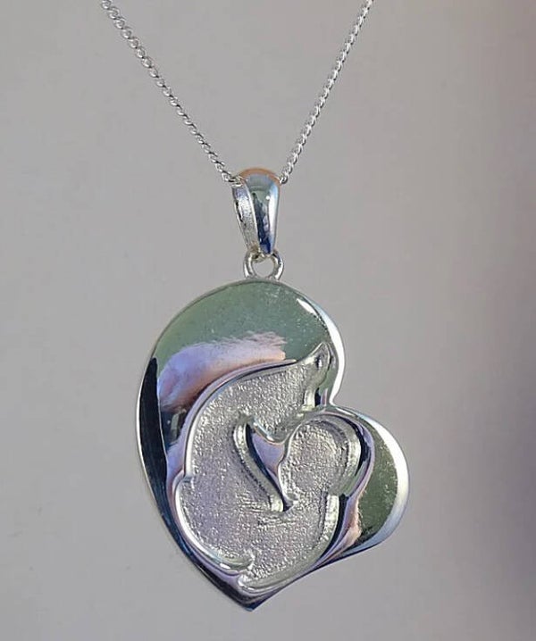 Sterling Silver Mum & Baby  Pendant
