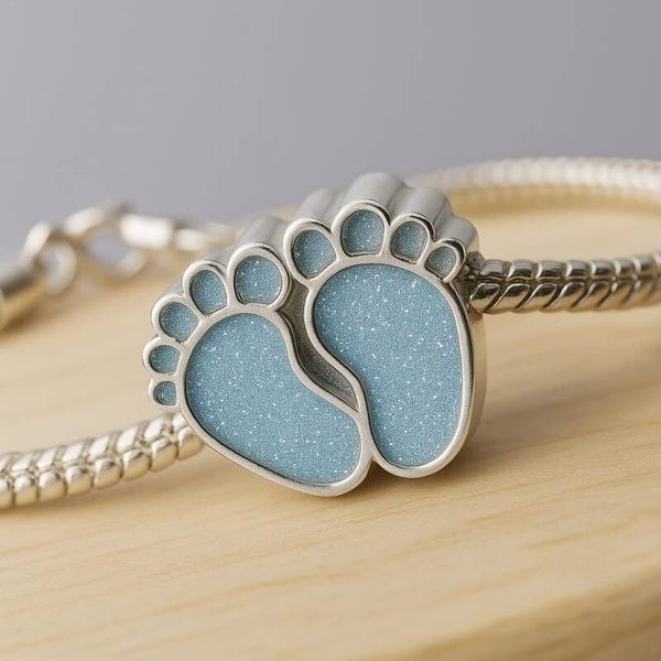 Baby Feet Breastmilk Bracelet Memorial Charm