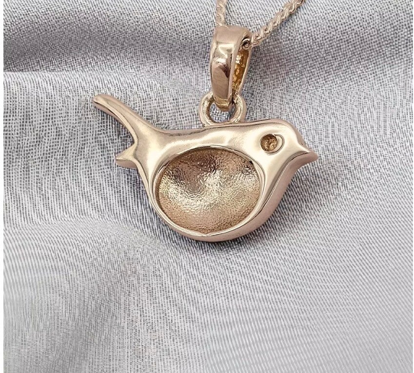 9K Gold Robin Ashes Memorial Pendant