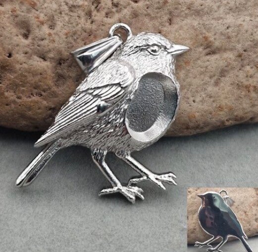 Stainless Steel Robin Ashes Memorial Keyring