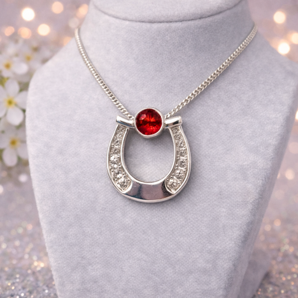 Horseshoe Memorial Pendant Necklace with chain