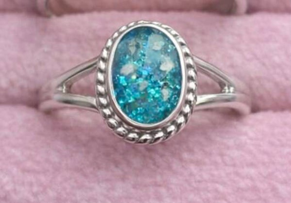 Sterling Silver Rope Edge Memorial Ring
