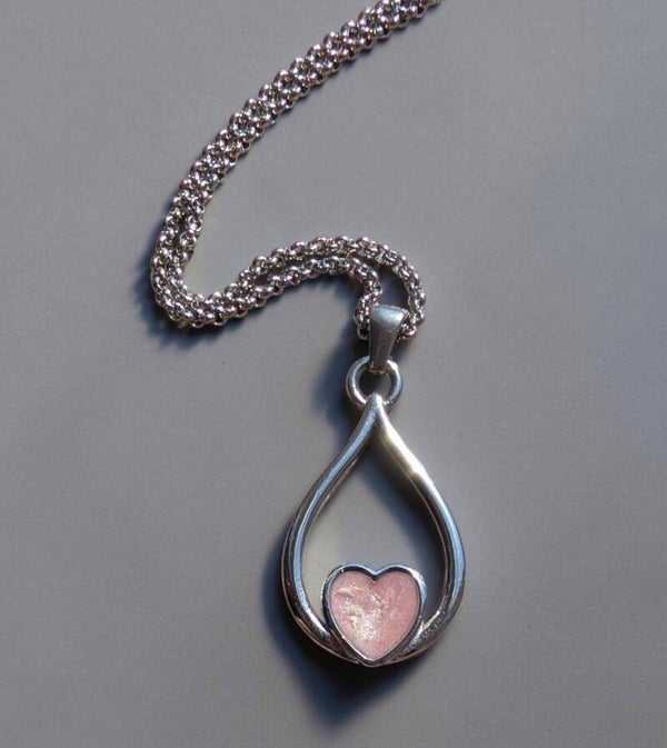 Stainless Steel Eternal Heart Ashes Memorial Pendant Necklace