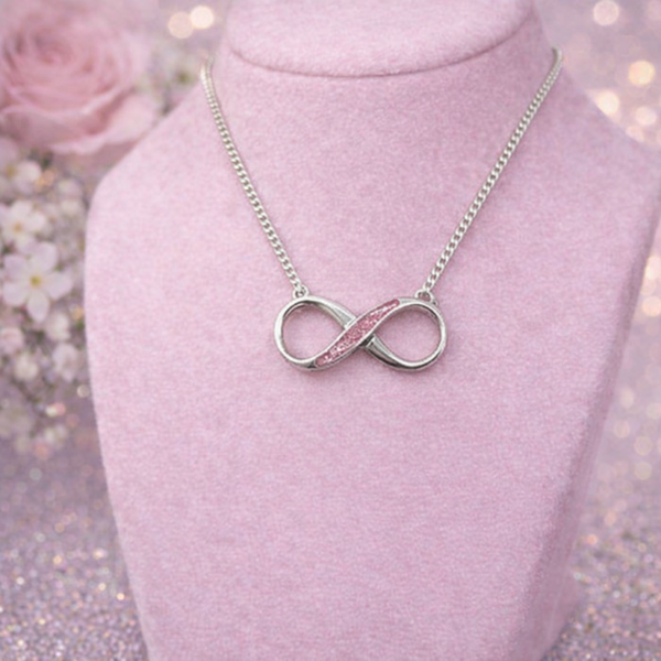 Sterling Silver Infinity Shape Memorial Pendant Necklace