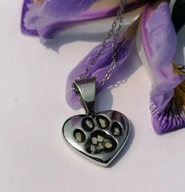 paw print pendant ashes memorial wales