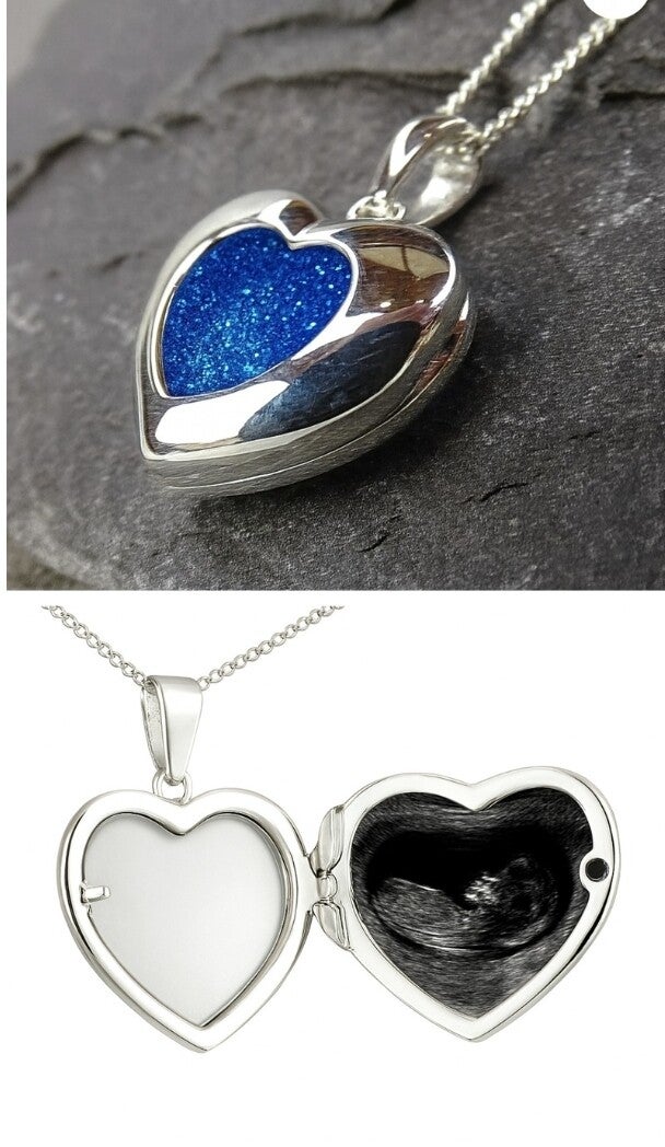 'First Light' Sterling Silver Small Heart Early Pregnancy Loss  Locket