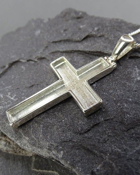 Sterling Silver Cross Memorial Pendant Necklace