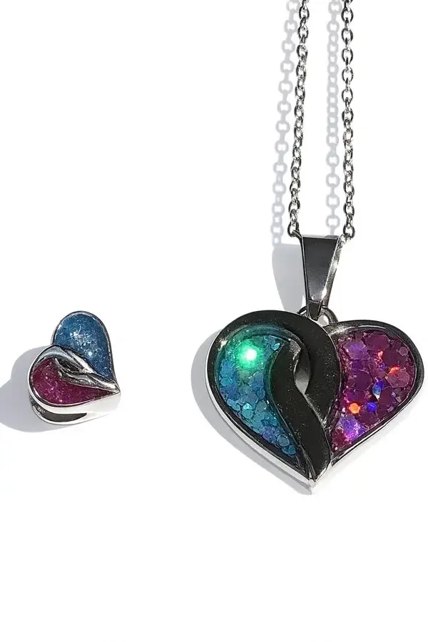 Stainless Steel  Crossover Memorial Pendant Necklace