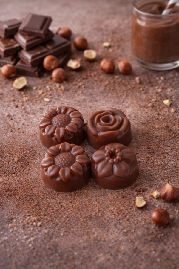 4 petites fleurs chocolat noisettes🍫