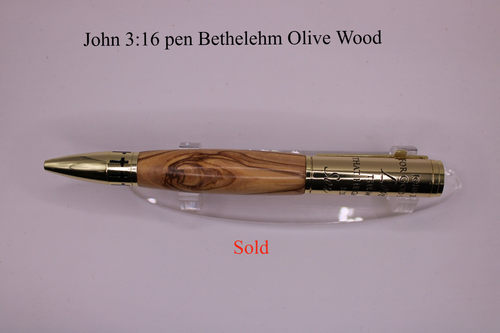 John 3:16 pen Bethelem Olive wood