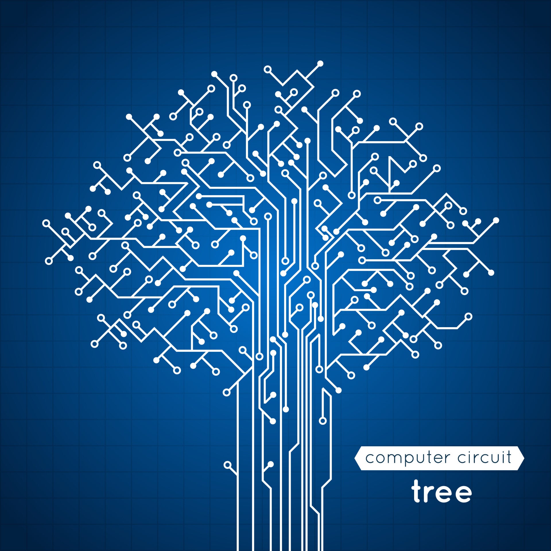 Blue Digital Tree