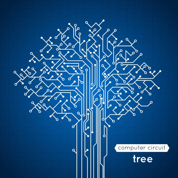 Blue Digital Tree