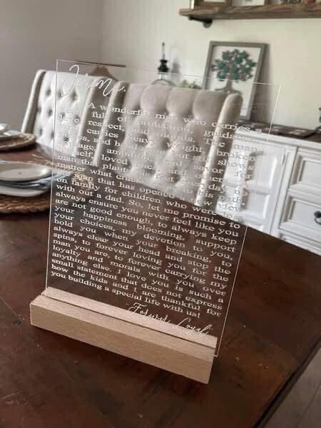 Laser Printed Wedding Vows