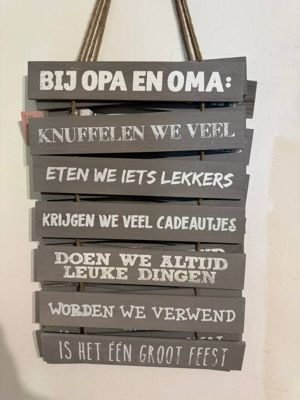 Tekstbord opa en oma