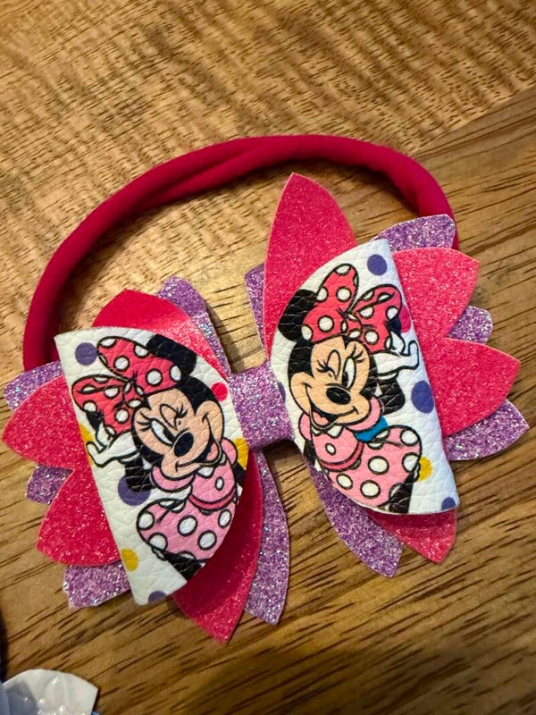 Haarband strik minnie roze paars