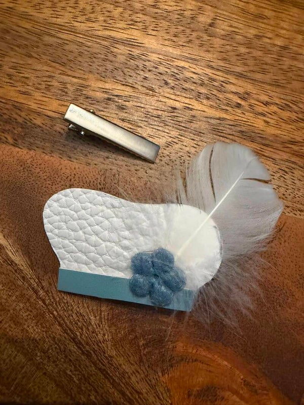 Pietenmuts wit blauw bloem