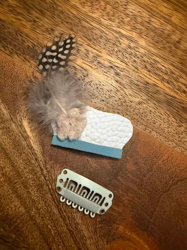 Pietenmuts anti-slip speldje blauw wit zwart