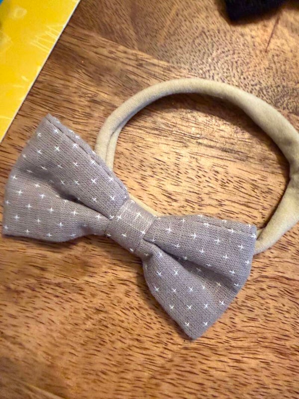 Haarband strik stip Wit