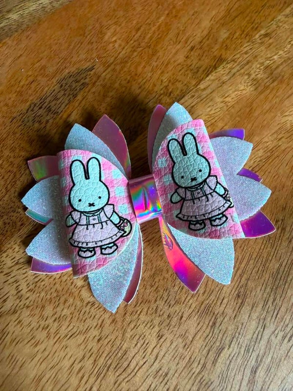 Haarstrik miffy roze wit