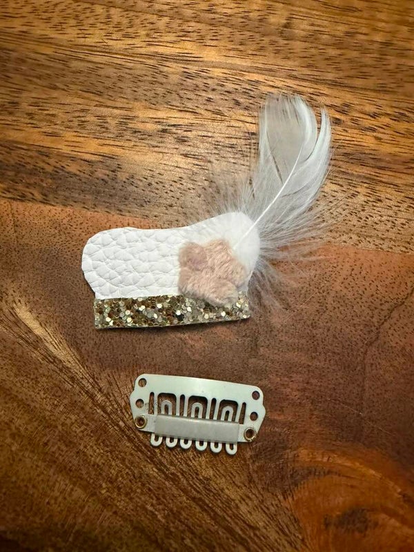 Pietenmuts anti-slip speldje wit goud