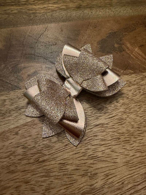 Luxe haarstrik goud glitter