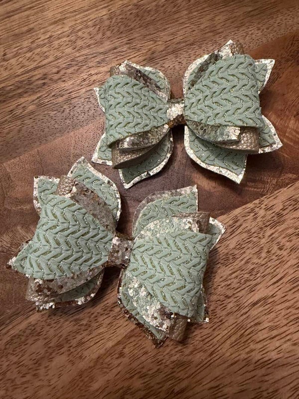 Luxe haarstrik mint goud