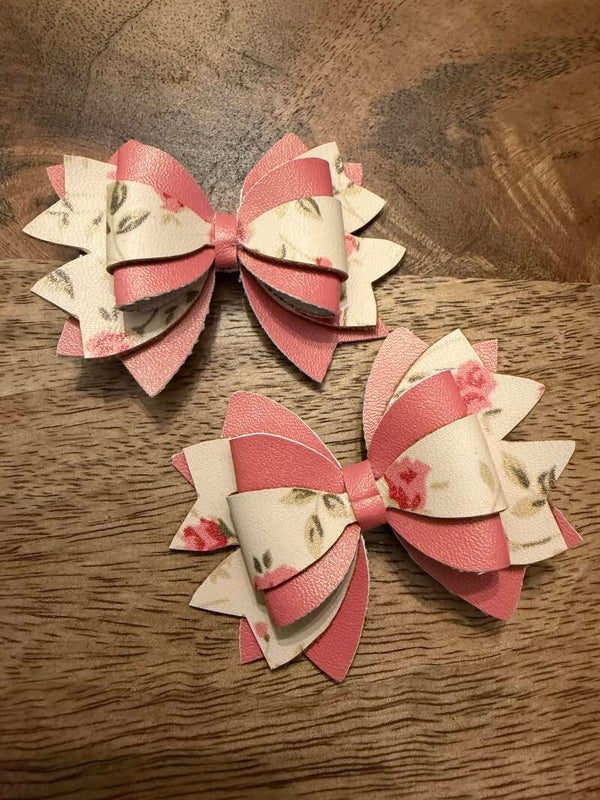 Luxe haarstrik bloem roze