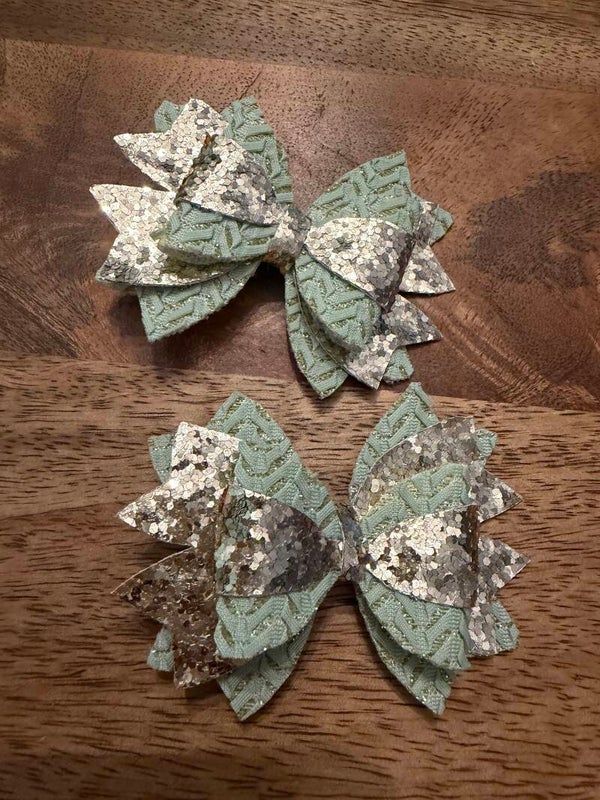 Luxe haarstrik goud mint