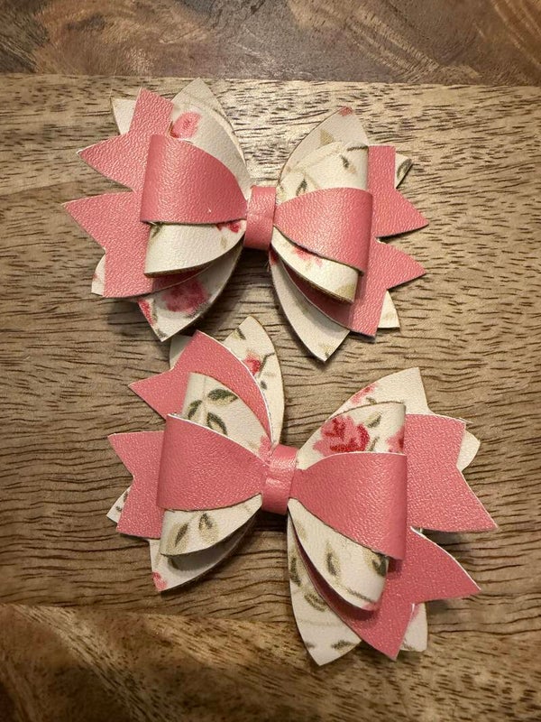 Luxe haarstrik roze bloem