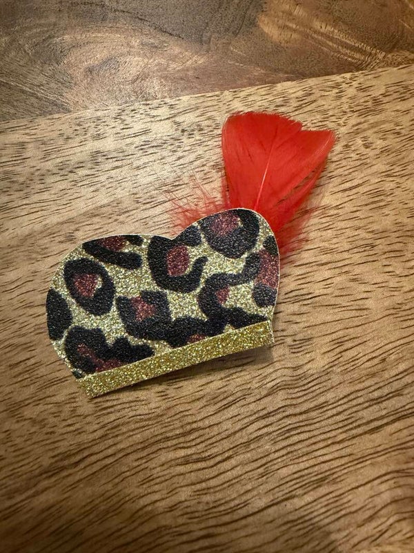 Pieten muts  panter goud rood