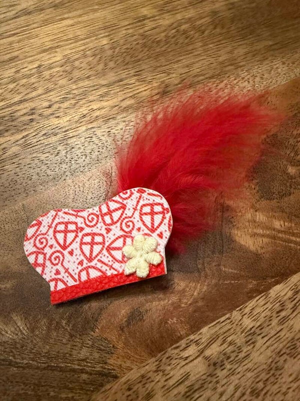 Pieten muts mijter rood bloem