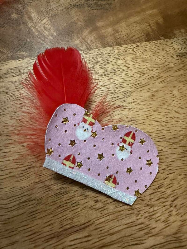 Pieten muts roze glitter wit