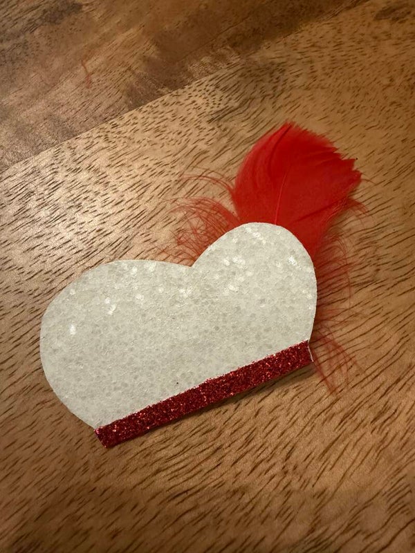 Pieten muts wit glitter rood