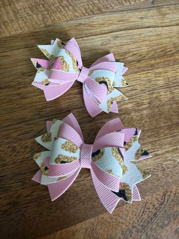 Luxe haarstrik goud roze panter