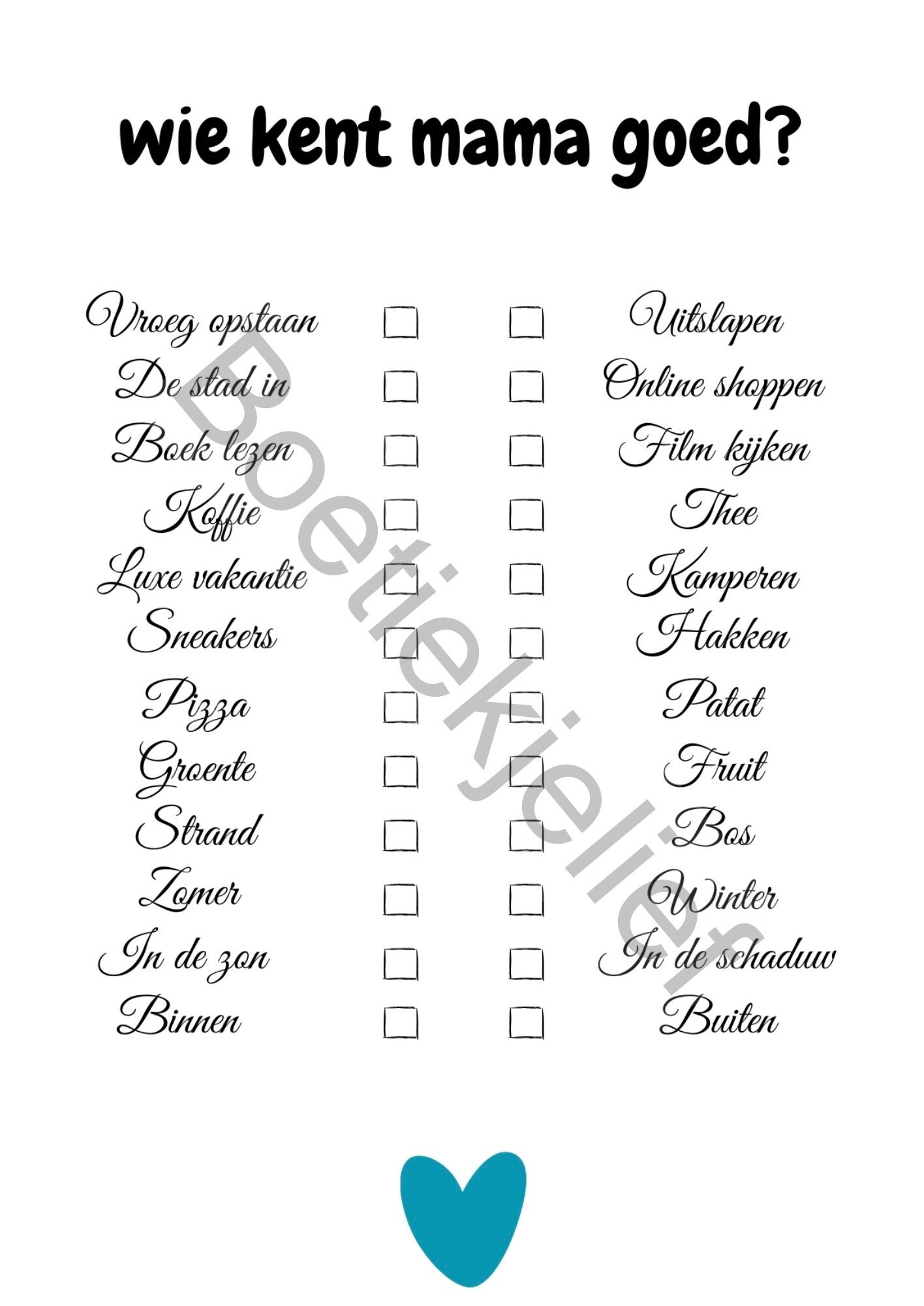 Wie kent mama het best blauw