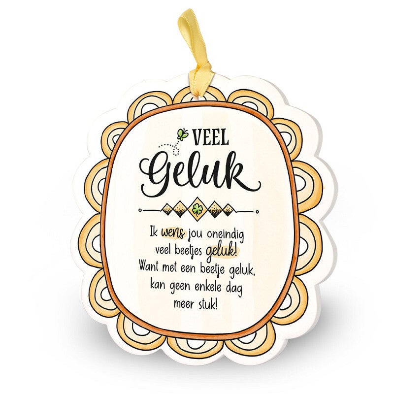 Tegeltje - veel geluk