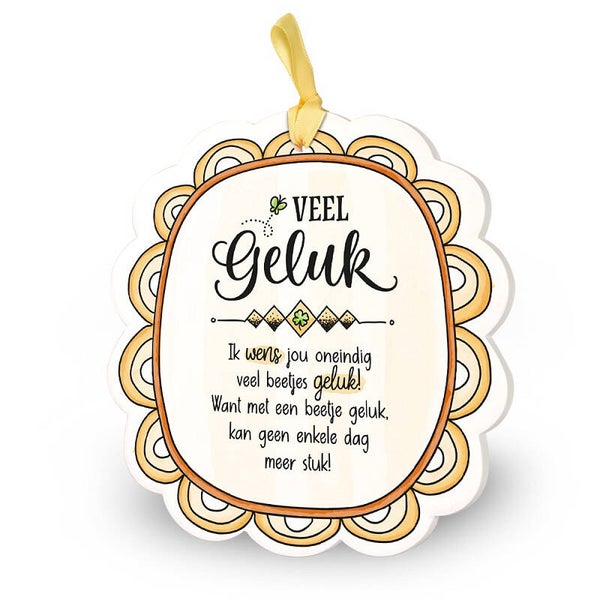 Tegeltje - veel geluk