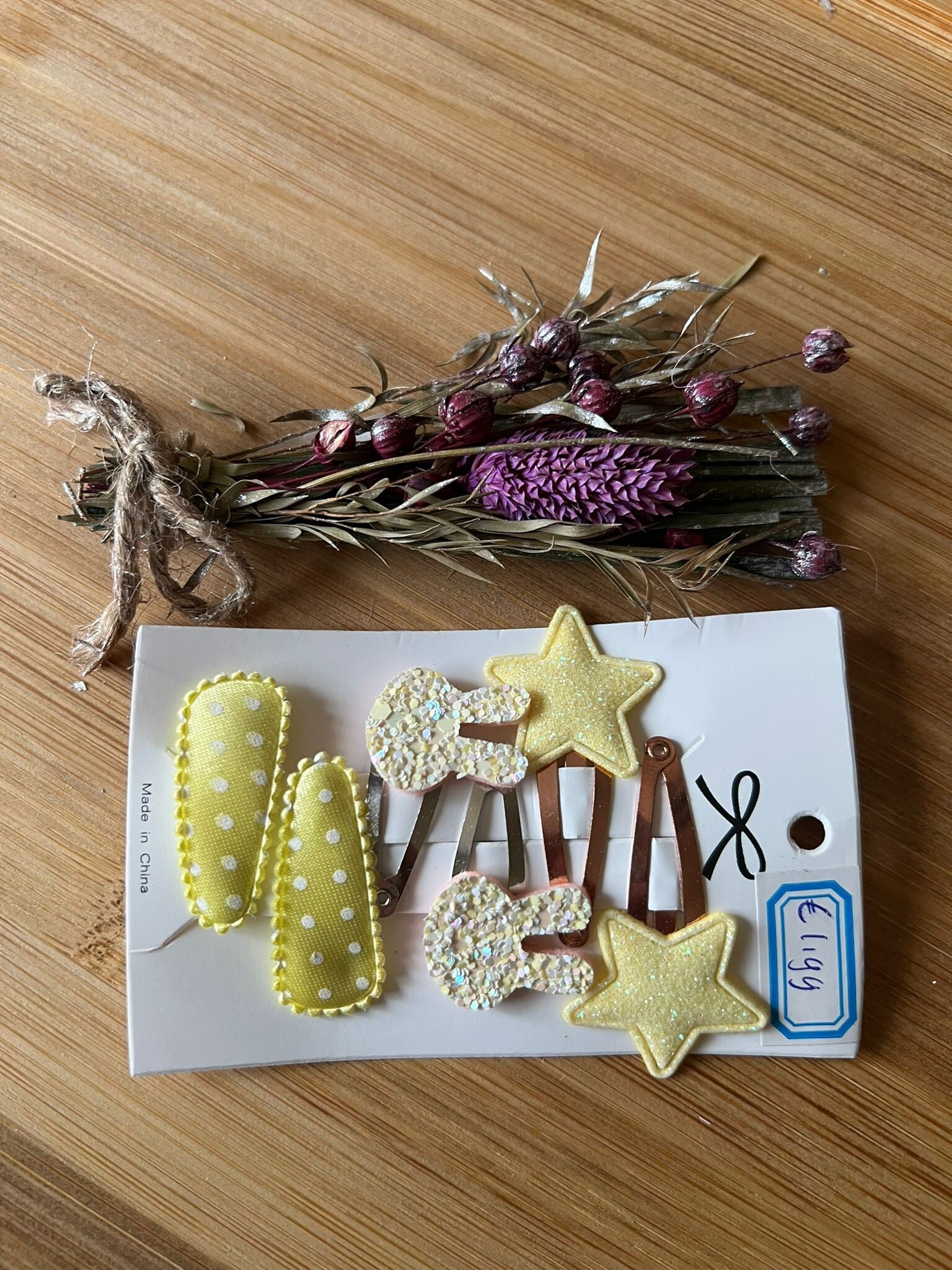 Haarknipjes set geel