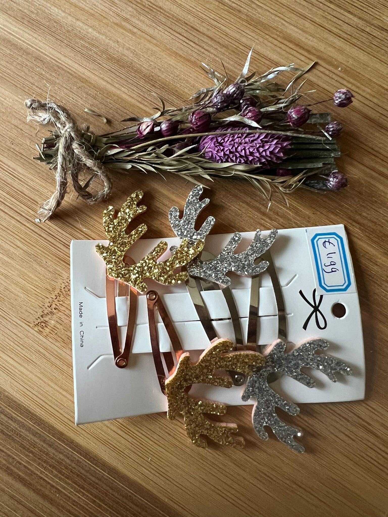 Haarknipjes zilver goud kerst