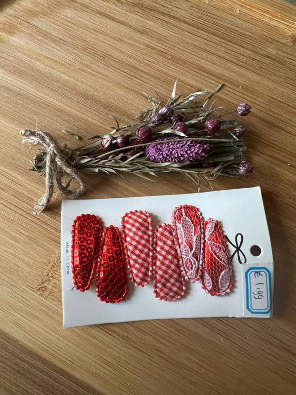 Haarknipje rood set 3