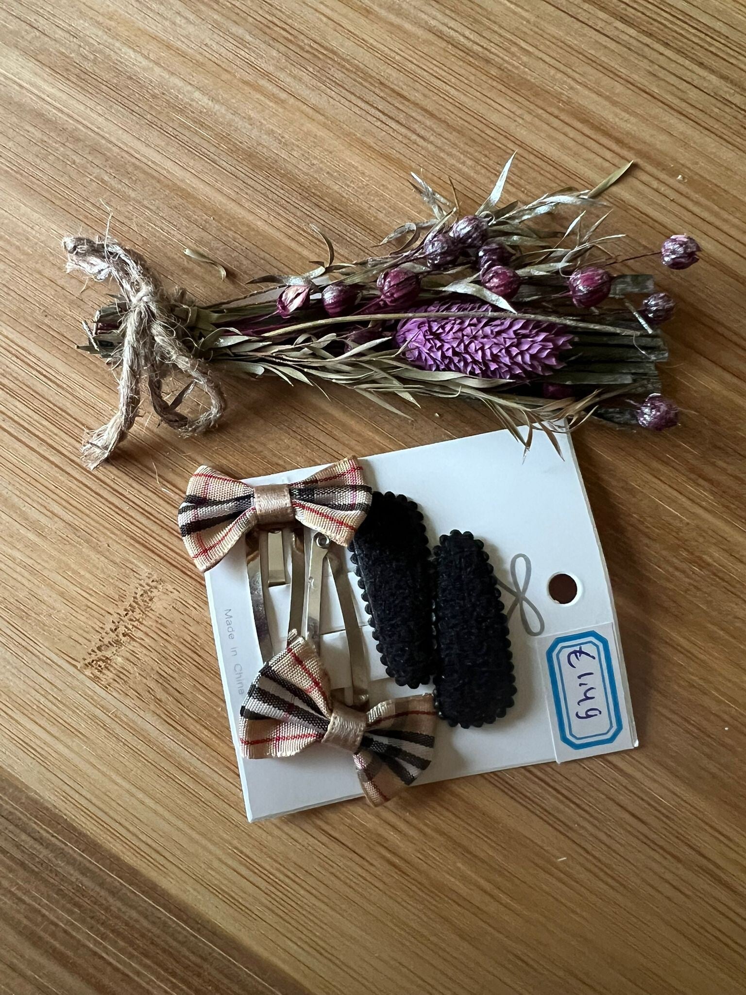 Haarknipjes zwart bruin ruit