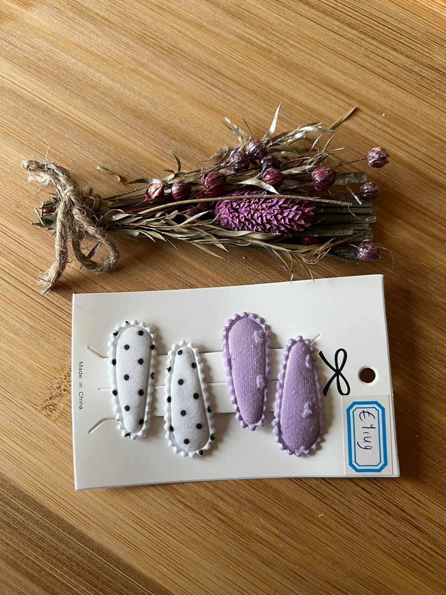 Haarknipjes stip paars