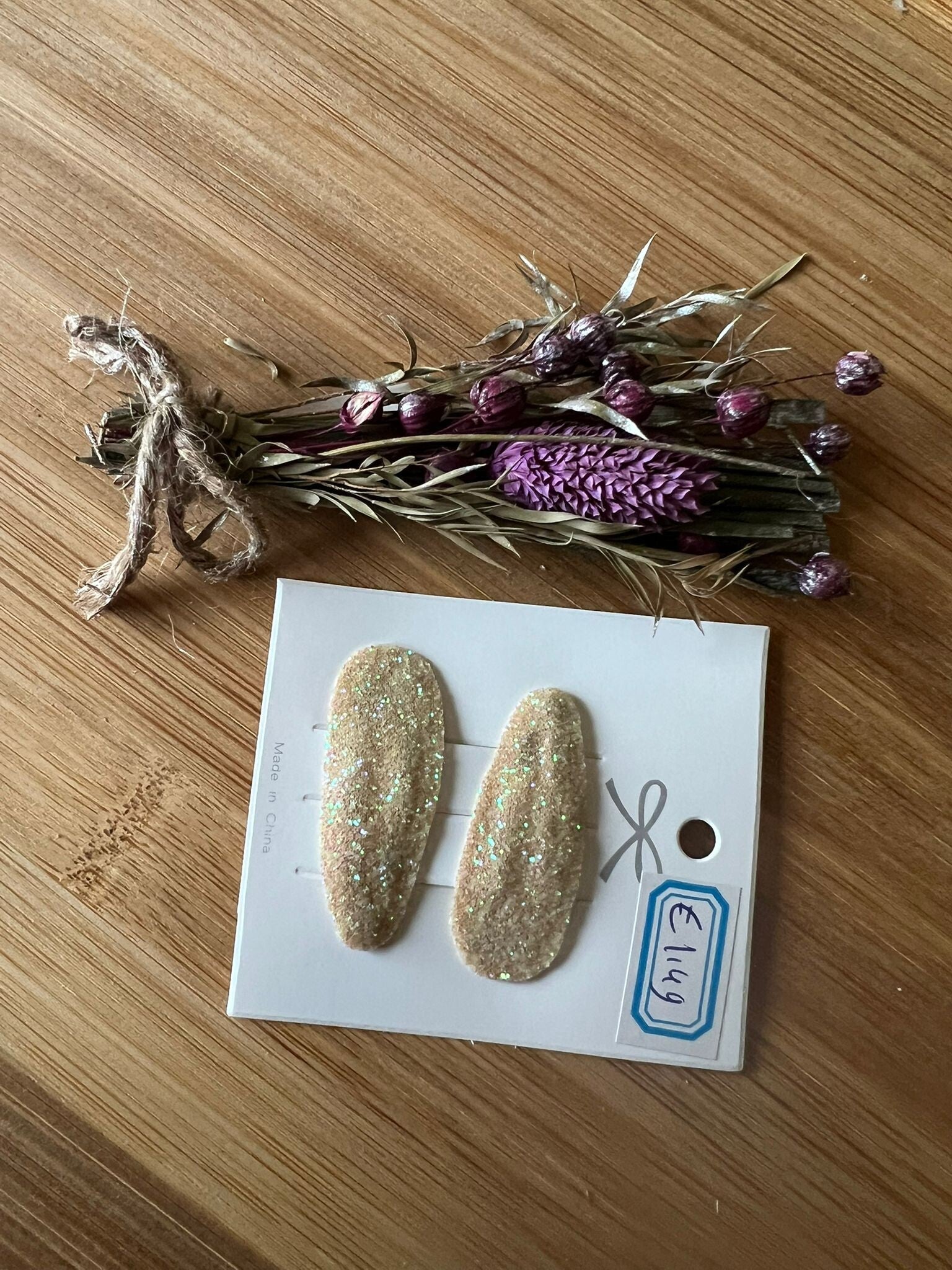 Haarknipjes gele glitter