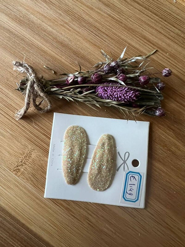 Haarknipjes gele glitter